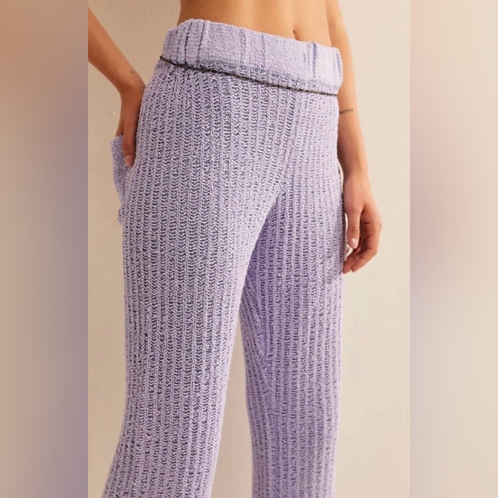 Free People Veronica sweater pants only in lavender field combo size: medium